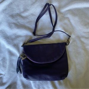 Borse in Pelle Italia soft leather Crossbody purple adjustable strap W9XH7 zip